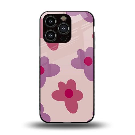 Floral Purple Phone Case for Iphone 15 Pro | Glass Case – Boujee