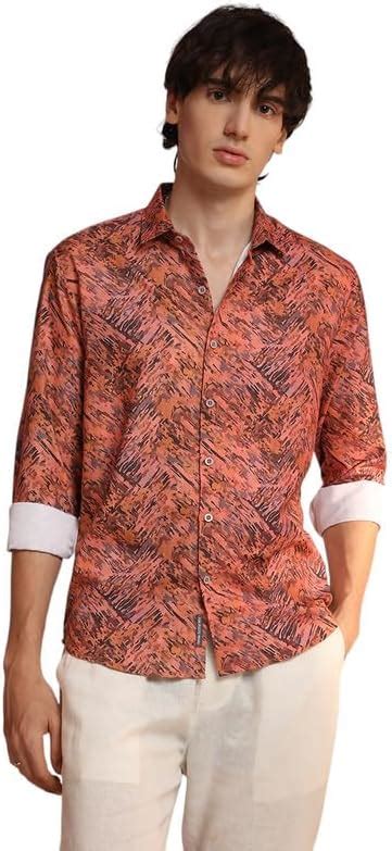 CAHOOT Men's Sienna Brown Animal Print Shirt for Casual Wear | Spread ...