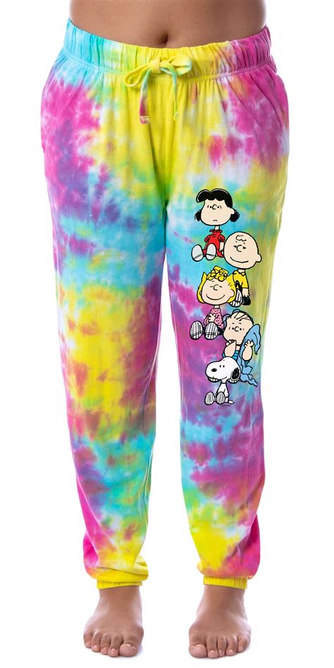 Peanuts Womens' Snoopy Charlie Brown Characters Sleep Jogger Pajama ...