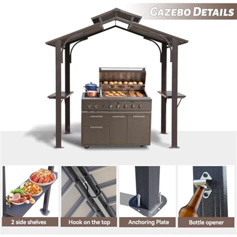 SHPAI 8x5FT Hardtop Grill Gazebo, All-Weather Outdoor India | Ubuy