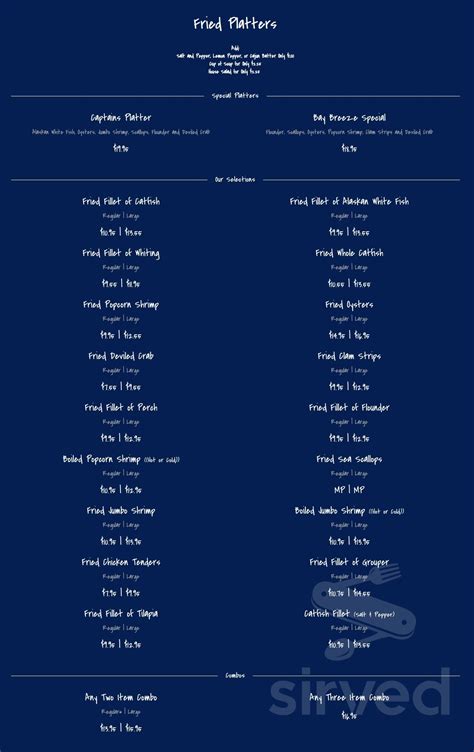 Bay Breeze menus in Mableton, Georgia, United States