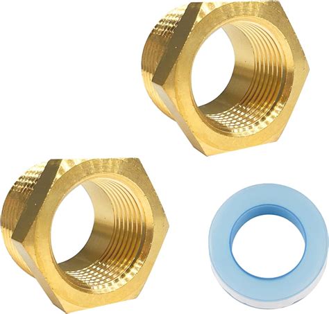 Buy LIONMAX Brass Hex Bushing Reducer 2PCS, Threaded Pipe Fitting ...