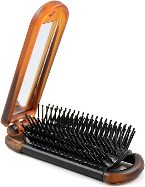 Cricket Compact Folding Hair Brush with Mirror for Travel India | Ubuy