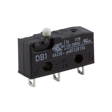DB1C-A1AA ZF | ZF Button Micro Switch, Solder Terminal, 6 A @ 250 V ac ...