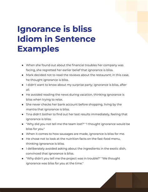 Ignorance is bliss Idiom - 19+ How to Use, PDF ,Tips