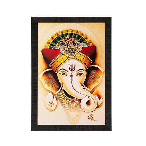 Spiritual Lord Ganesha Matt Textured UV Art Painting - eCraftIndia Online