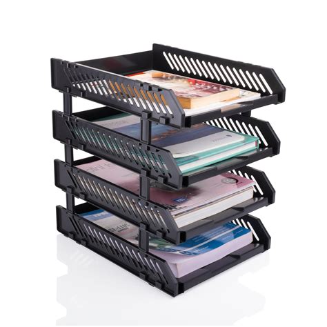 Vallaree 4 Layer File Rack ABS Plastics For Office Home Plastic ...