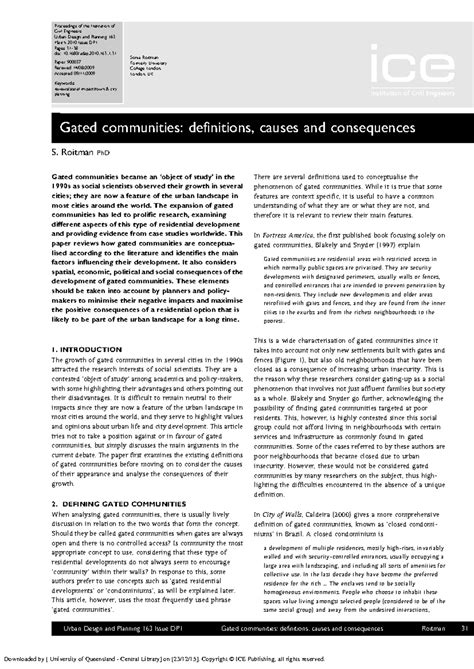 Gated Communities - Proceedings of the Institution of Civil Engineers ...