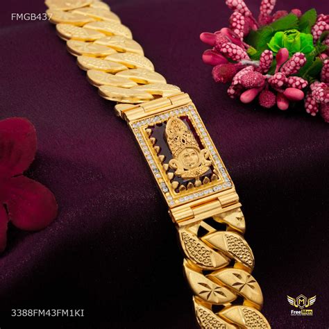Khatu shyam AD Box with Pokel Gold Plated Bracelet for Men - FMGB437 ...