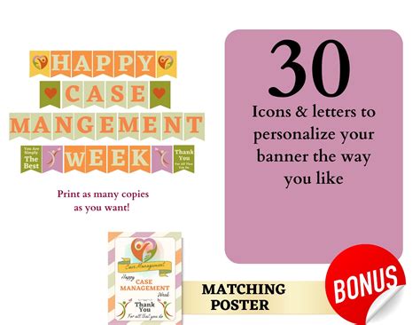 Case Management Week Banner Printable and Poster / Case Manager Week ...