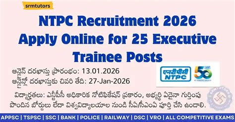 NTPC Recruitment 2026 – Apply Online for 25 Executive Trainee Posts ...