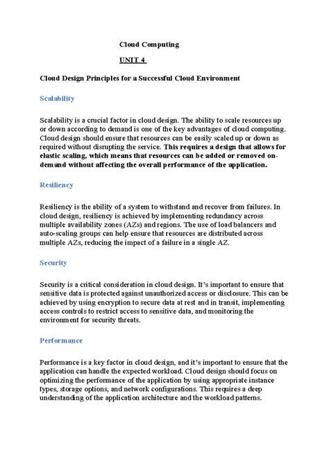 CC unit 4 - complete notes - Cloud Computing UNIT 4 Cloud Design ...