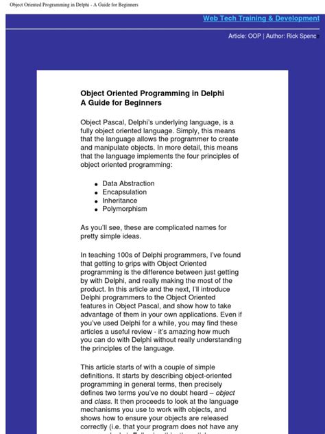 Image result for Delphi Object-Oriented Programming Tutorial