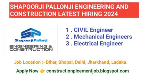 Shapoorji Pallonji Engineering And Construction latest Hiring 2024 ...