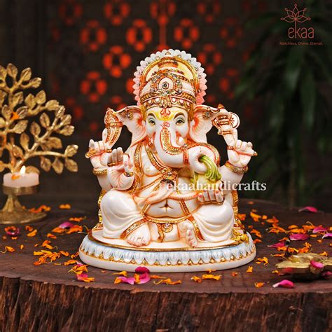 7.5" Lord Ganesh Sitting Statue – Ekaa Handicrafts