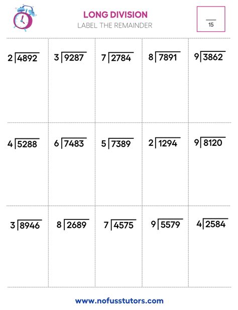 Image result for Printable Long Division Worksheets