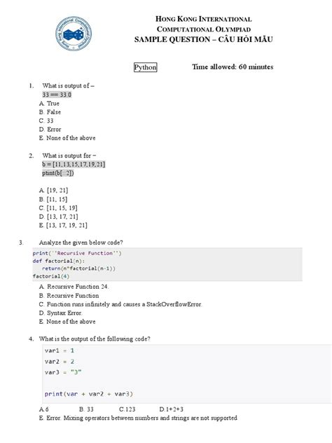 Image result for Python Sample Questions