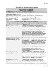 Image result for Integrated Lesson Plan Sample