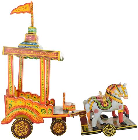 Buy Agrawal Toys Emporium Wooden Rath Figurine (40 cm x 15 cm x 33 cm ...