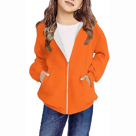 breaise Girls Zip-Up Hoodie Sweatshirt Spring Long Sleeve Hooded Coat ...