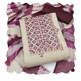 Buy Maroosh Women'S Maroon Unstitched Heavy Multi Thread Embrodiery And ...