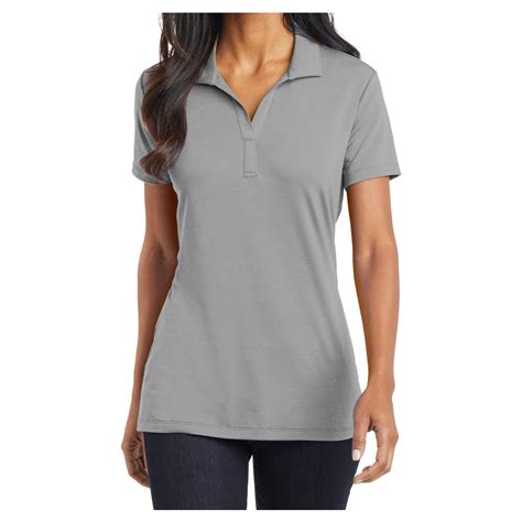 Womens Cotton Touch Performance Polyester/Spandex Polo T-Shirt Frost ...