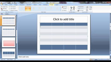 Image result for How to Add Table in PowerPoint