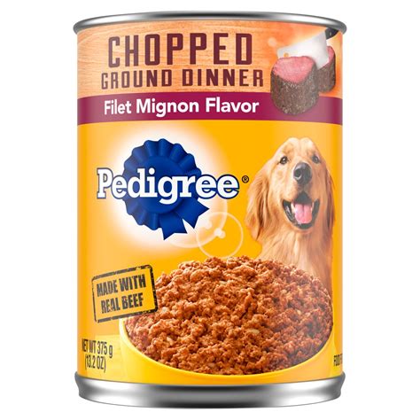 PEDIGREE CHOPPED GROUND DINNER Adult Canned Wet Dog Food, Filet Mignon ...