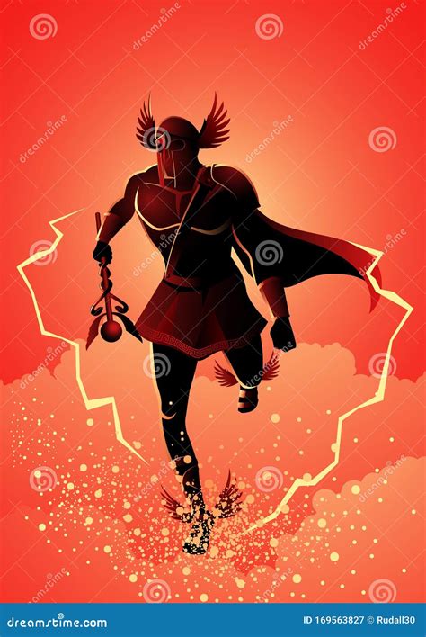 Greek Gods and Goddess Hermes Stock Vector - Illustration of lighting ...
