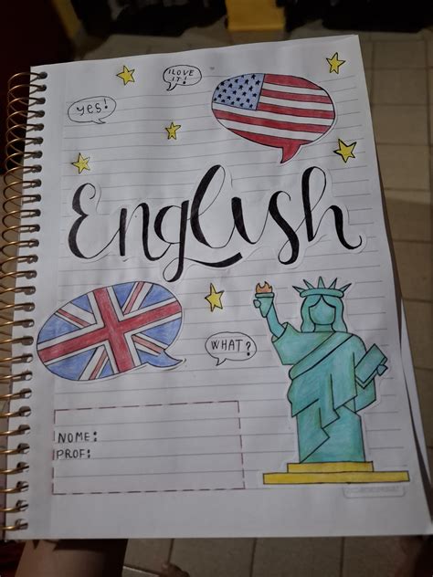 Portada de Inglés | Portada para cuaderno | Carátula de Inglés | Inglés ...