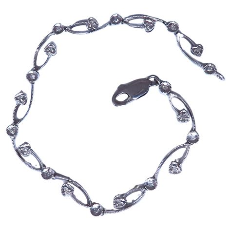 Natural Diamonds Vine Link Bracelet 14kt Gold 12392 For Sale at 1stDibs