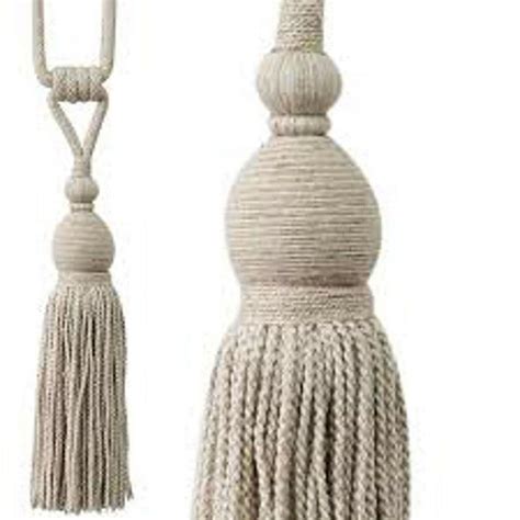 2 Padstow Curtain Tiebacks Driftwood Shabby Natural Large Fabric Tie Backs