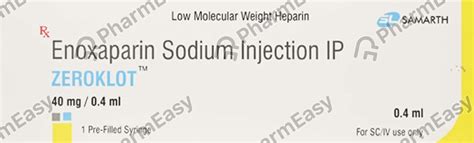 Zeroklot 40 MG Injection (0.4): Uses, Side Effects, Price & Dosage ...