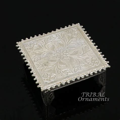 2.5" Vintage design Sterling silver handmade customize small square sh
