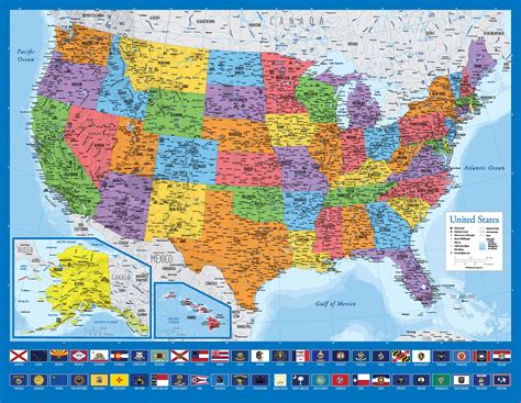 Large United States Map With States Maps Of The United States
