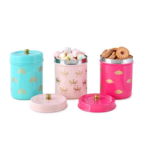 Elan Unicorn Stainless Steel Food Storage Jars, Canisters for Kitchen ...