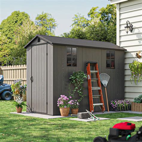 Amazon.com : Patiolife 4 x 8 FT Outdoor Plastic Storage Shed with Floor ...