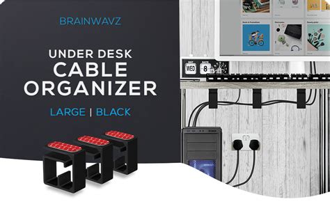 3pc VHB Cable Organizer Holder, for Heavy Cables, PC Cords & Wires with ...