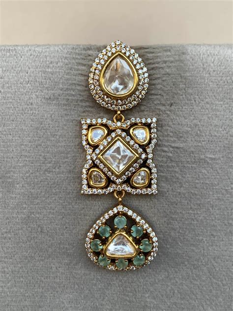 EE708 Green Indo Western Earrings – Raj Jewellery