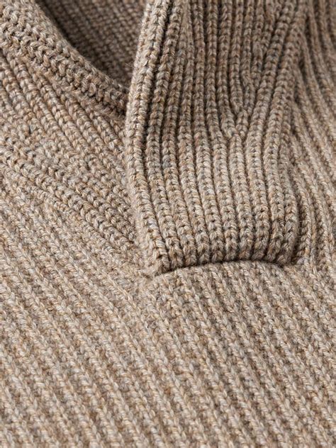 LORO PIANA Archer Shawl-Collar Ribbed Cashmere Sweater for Men | MR PORTER