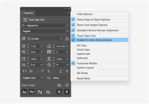 Image result for Character Panel InDesign