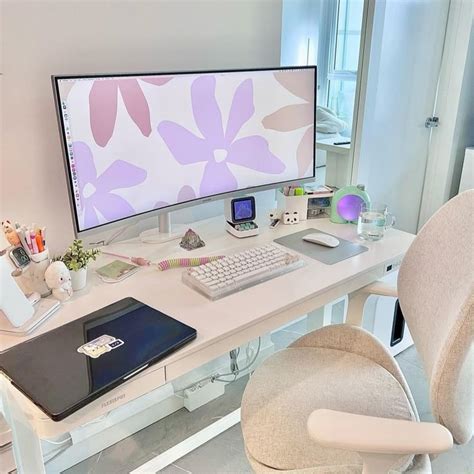 Image result for White Computer Desk Setup