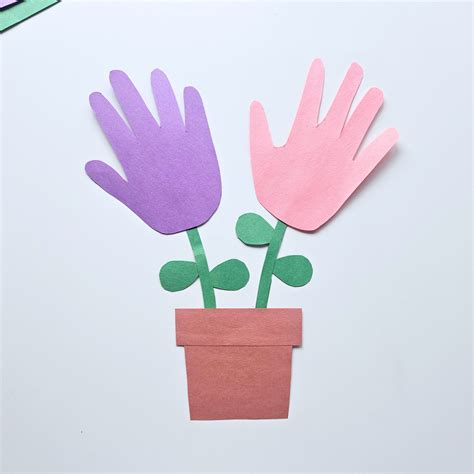 Flower Handprint Craft for Kids (With Free Card Template!) - Raise Curious Kids