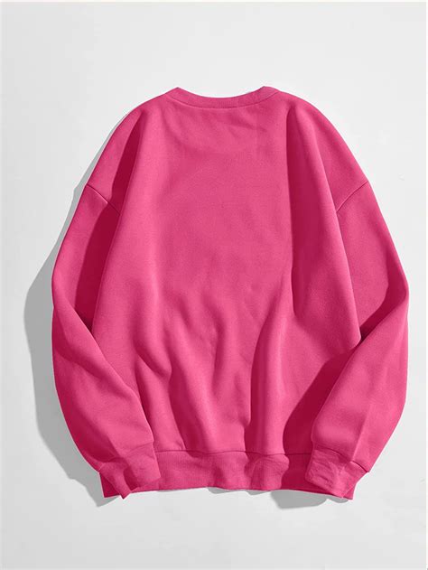 MakeMeChic Women's Hot Pink Oversized Sweatshirt
