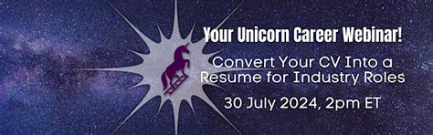 Convert Your CV Into a Resume for Industry Roles, July 30 2024 | Online ...