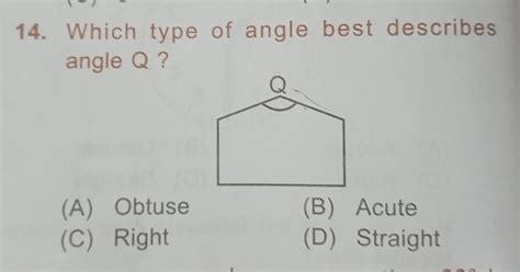 which type of angle best describes angle Q ? - Brainly.in