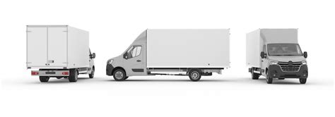 Van mockup 3d rendering, delivery box truck advertising mockup, cargo ...