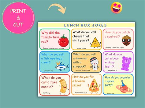 Lunch Box Jokes Printables / for Kids / Lunch Box Notes / Funny Jokes ...
