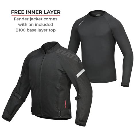 Viaterra Fender Urban Mesh Riding Jacket with Base Layer (Black)– Moto ...