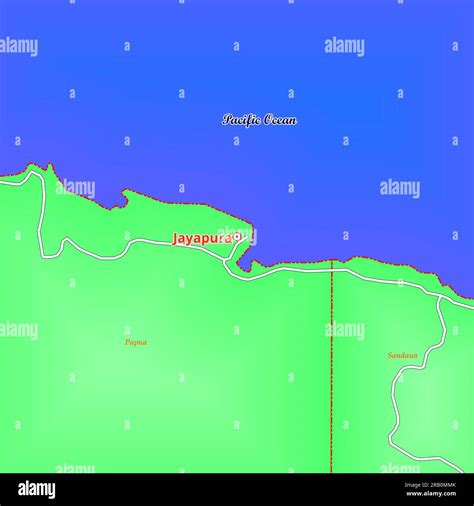 Map of Jayapura City in Indonesia Stock Photo - Alamy